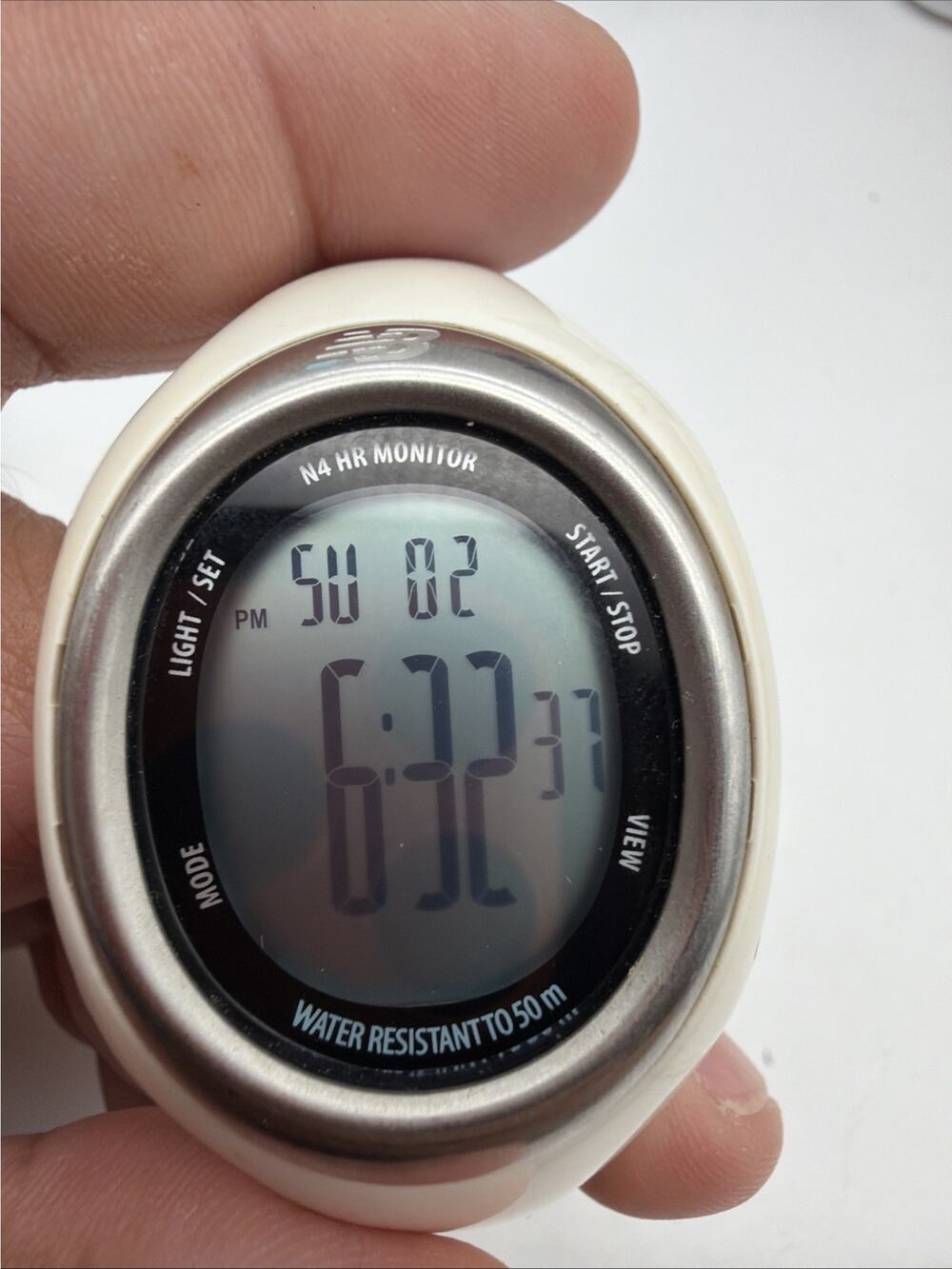 X11 New Balance N4 Heart Rate WR50M WR 0K9 White Unisex Sport Watch LCD New Btry